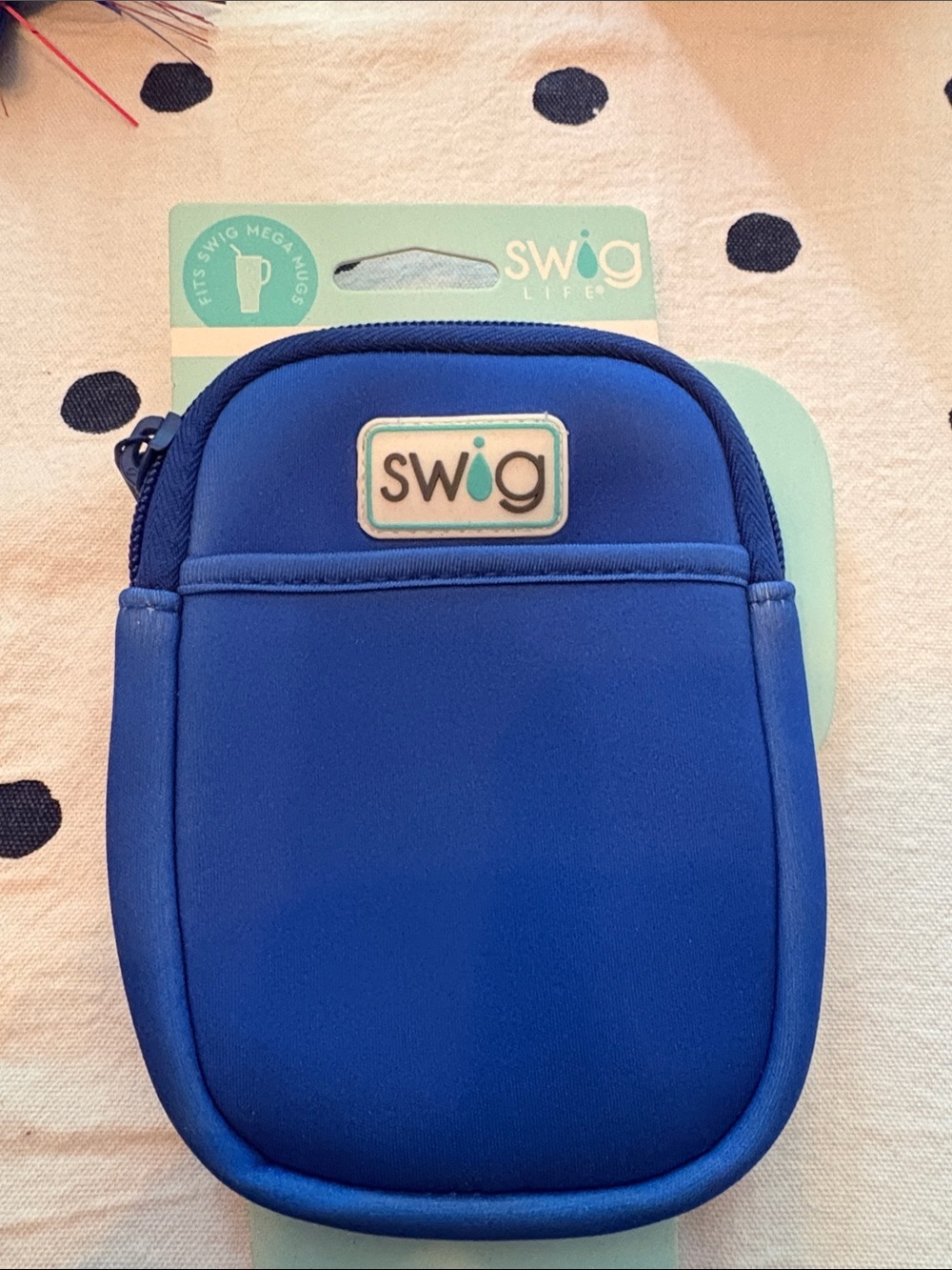 Swig Life Blue Neoprene phone Sleeve with Zipper